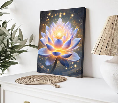 LNLAGBO Framed Spiritual Lotus Flower Wall Art Decor,Zen Office Decor Meditation Poster Spa Room Meditation Wall Decor Pictures for Bathroom Office Yoga Home Decorations(12"X16")