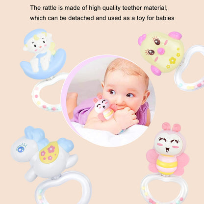Aolkee 360° Rotating Baby Musical Cot Mobile with Lights, Hanging Rotating Rattles, Remote Control Music Box, Timing Function, Gift for Newborn Toddler