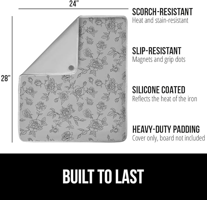 GORILLA GRIP Ironing Mat, Portable Iron Pad, Magnetic Cover