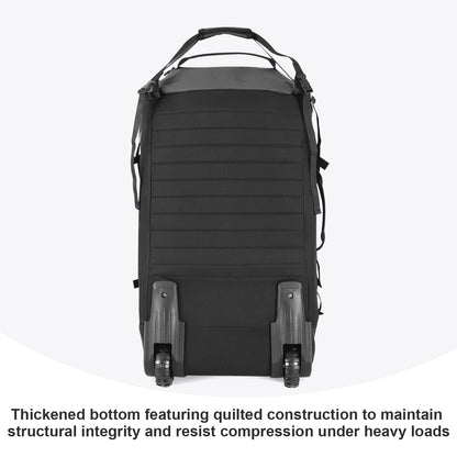 Vrtisa 85L 29“ Foldable Rolling Backpack with Wheels, Soft-side Travel Duffle Bag with Separate Shoe Compartment, Full Quilted Bottom, Grey