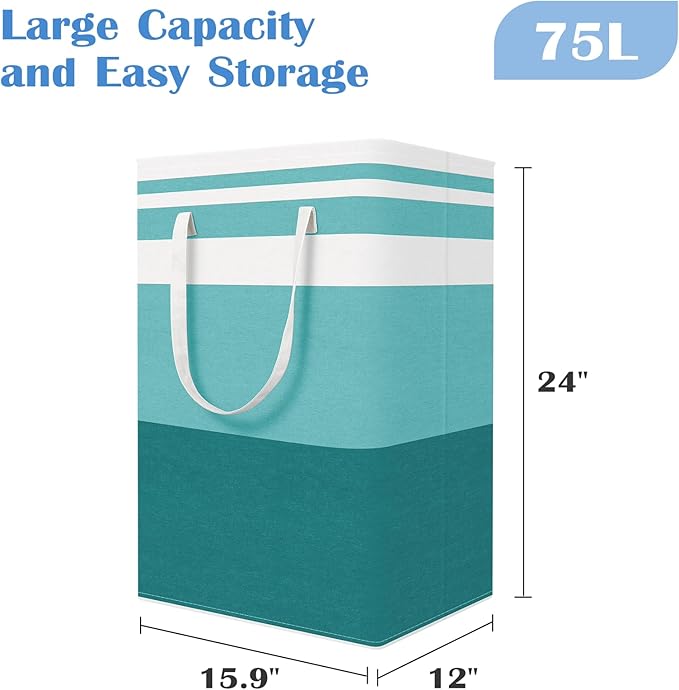 BlissTotes 3-Pack Laundry Basket, Freestanding＆Waterproof Laundry Hamper