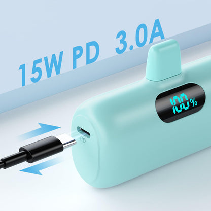Small Portable Charger for iPhone,Upgraded 5000mAh PD Fast Charging Power Bank,Mini Battery Pack Backup Charger Compatible with iPhone 14/14 Pro Max/13/13 Pro/12 Pro/11/XS/XR/X/8/7/6 etc-Black