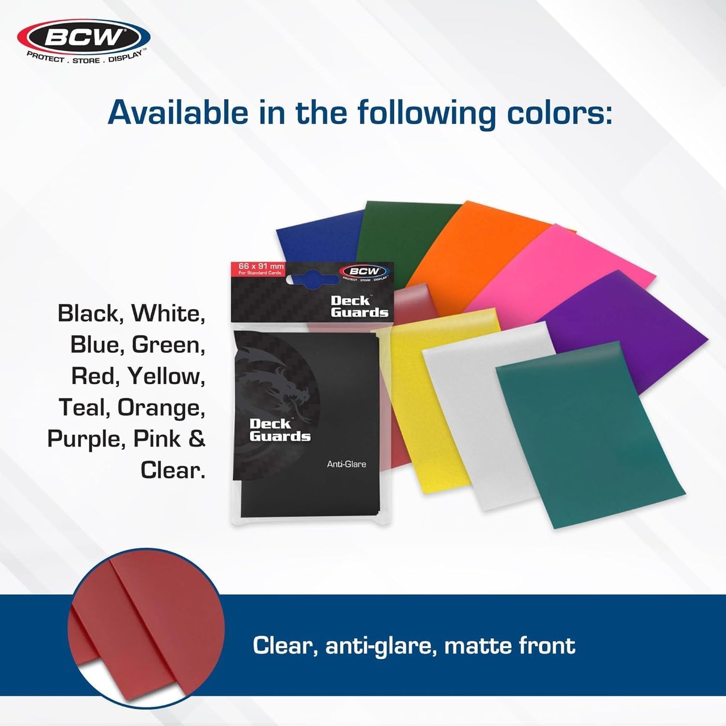 BCW Deck Guard - Double Matte Card Sleeves | 500 Count Box (10 Packs of 50 Sleeves) |Acid-Free, No PVC | Fits 2.5" x 3.5" Game | Archival Safe for Protection (Teal)