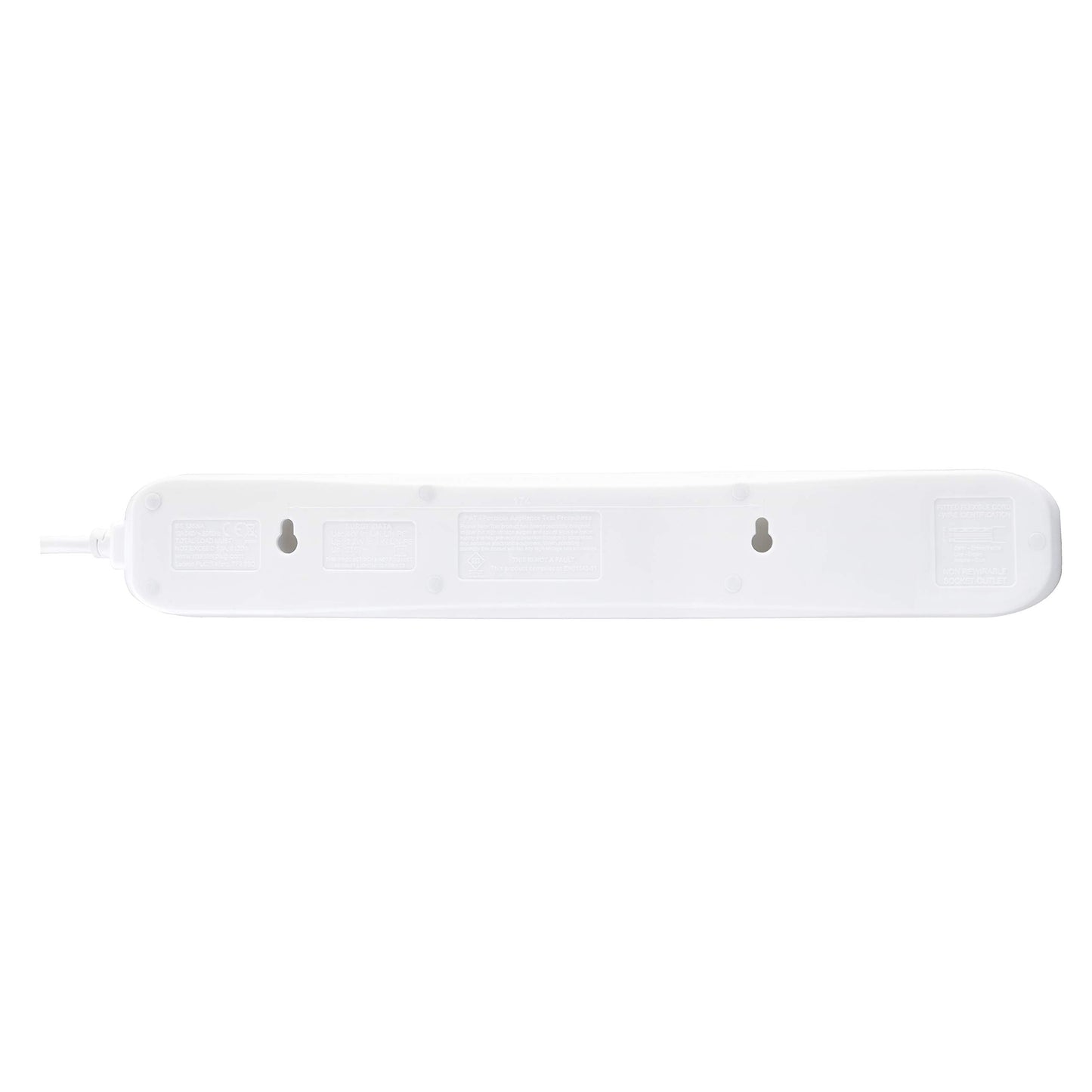 Masterplug Six Socket Extension Lead with Surge Protection, Power and Surge LED Indicators, Unswitched, 2 Metre Cable, 6-Way Plug Extension Cable, Power Strip, White, 13A, 6G, 2m, SRG6210N