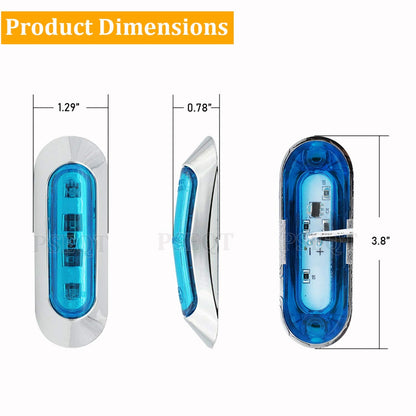 PSEQT 3.8'' Waterproof Boat Marine LED Lights Courtesy Interior Deck Light Navigation Transom Stern Cabin Lighting for Pontoon Fishing Boat Kayak Sailboat Bass Boat Vessel 12V 24V (Blue 4Pcs)