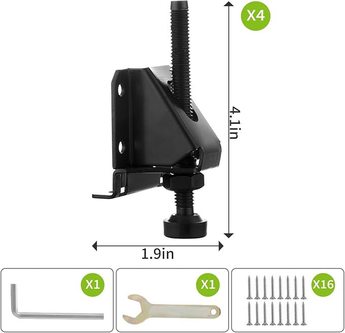 16 Pcak Adjustable Leveling Feet, Heavy Duty Furniture Levelers, Adjustable