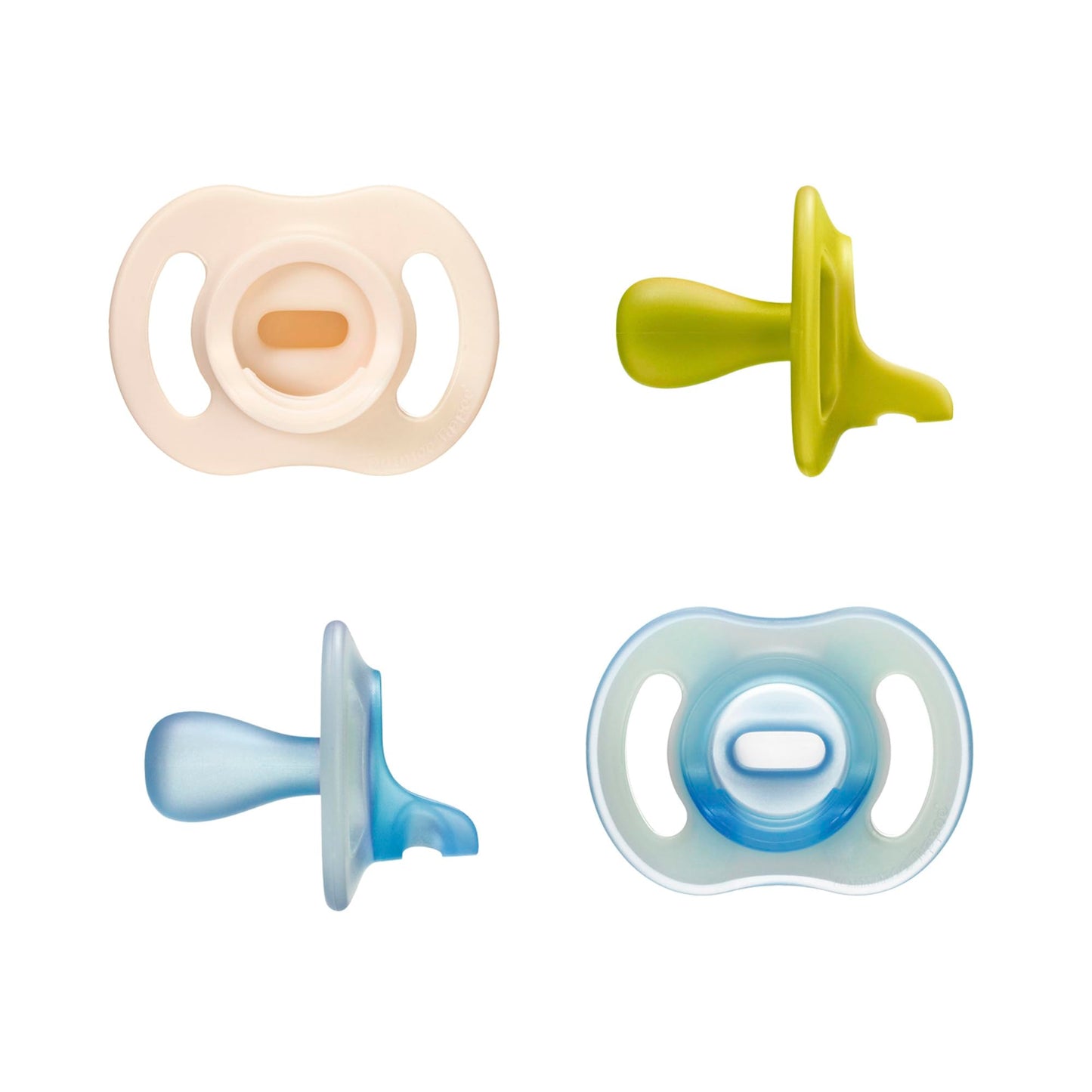 Tommee Tippee Ultra-Light StayPut Day and Night Dummies, 6-18m, 4 Pack, One-Piece Silicone Soother, Soft Skin Feel