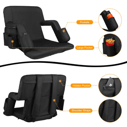 Heated Bleacher Seat with Backrest Heated Stadium Seats for Bleachers with Battery Heated Stadium Seats with Back Support 6 Reclinng Positions and 3 Levels of Heat Heated Stadium Chair (2, 25")