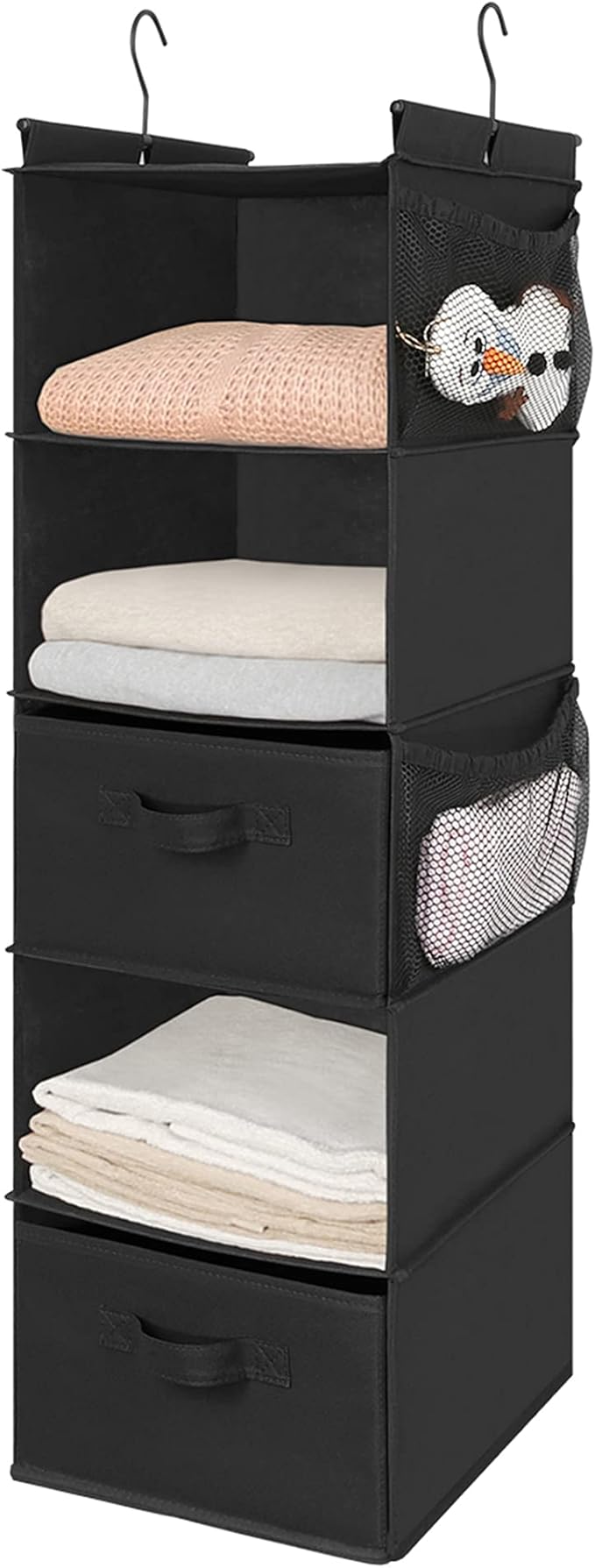 MAX Houser 5 Tier Shelf Hanging Closet Organizer, Cloth Hanging Shelf
