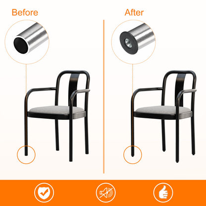Uxcell 6-Pack Round Tube Inserts with M8 Thread, for 25mm/0.98" OD Tube, Black Plastic Plugs for Furniture Legs, Chair End Caps
