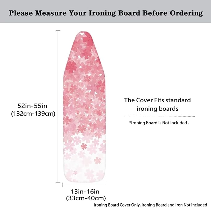 Novelty Ironing Board Cover, Gradient Pink Floral Pattern 15x54 Ironing Board