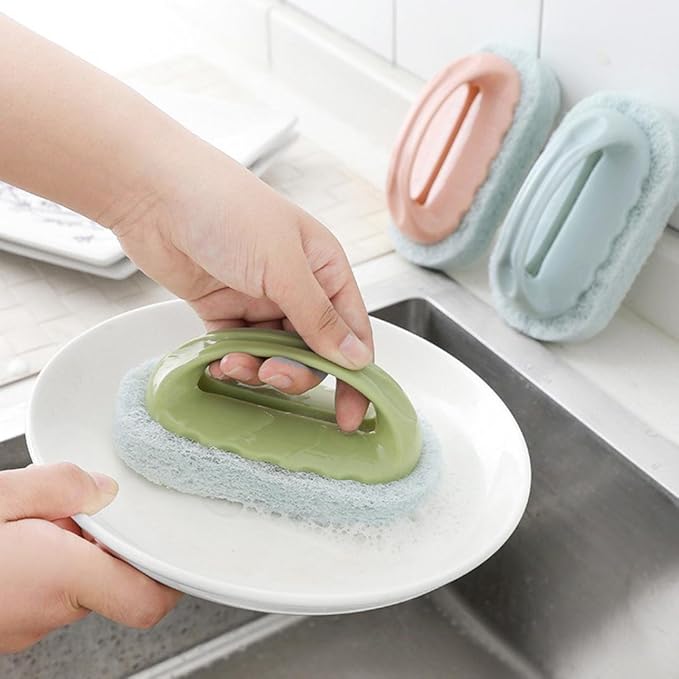 Kitchen Sponge Bathtub Pool Scrub Brush Strong Scouring Dish Washing Cleaning