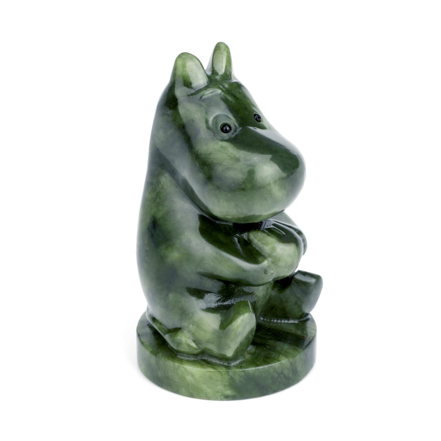 gemshan Hippo Statue, Natural Green Jade Sculpture, Hippopotamus Animal Figurine, Home, Office Desk, Entryway Table Decor