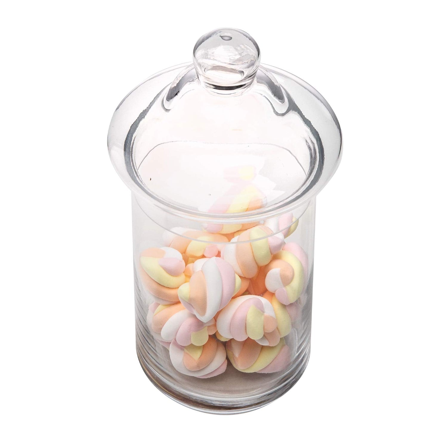 Glass Apothecary Jars with Lids, Set of 3 - Bathroom Storage Organizer for Qtips, Cotton Balls, Bath Salts, Candy, Kitchen & Home Decor (11", 8.5", 7.5" Heights)
