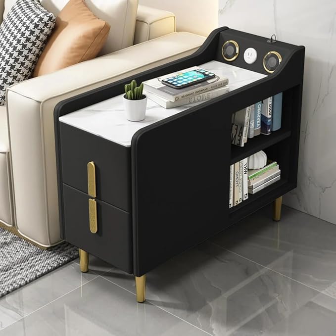 LOVEDIMA Narrow Bedside Table, Slim End Tables