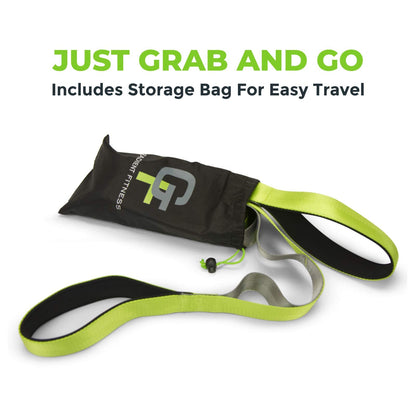 Gradient Fitness Stretching Strap for Physical Therapy, 12 Multi-Loop Stretch Strap 1.5" W x 8' L, Neoprene Handles, Physical Therapy Equipment, Yoga Straps for Stretching, Leg Stretcher, (Green/Grey)