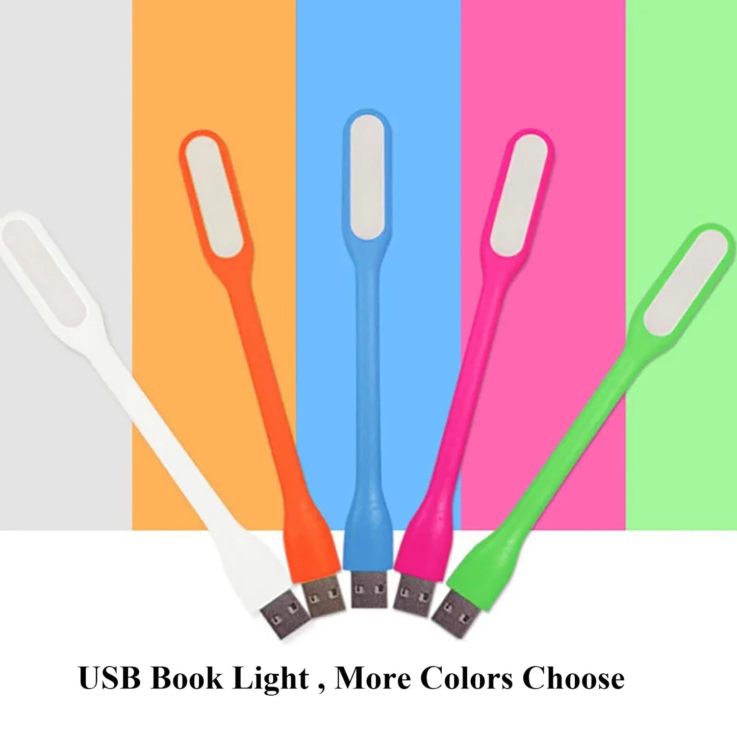Mini Flexible Light, Portable USB Led Reading Night Lamp for PC Laptop Computer Notebook Power Bank - 2 Pack (Black)