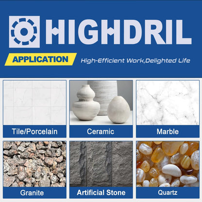 HIGHDRIL 3" 75mm Circular Saw Blade Set 4pcs and HIGHDRIL Diamond Drill Bits Kit with 5/8-11