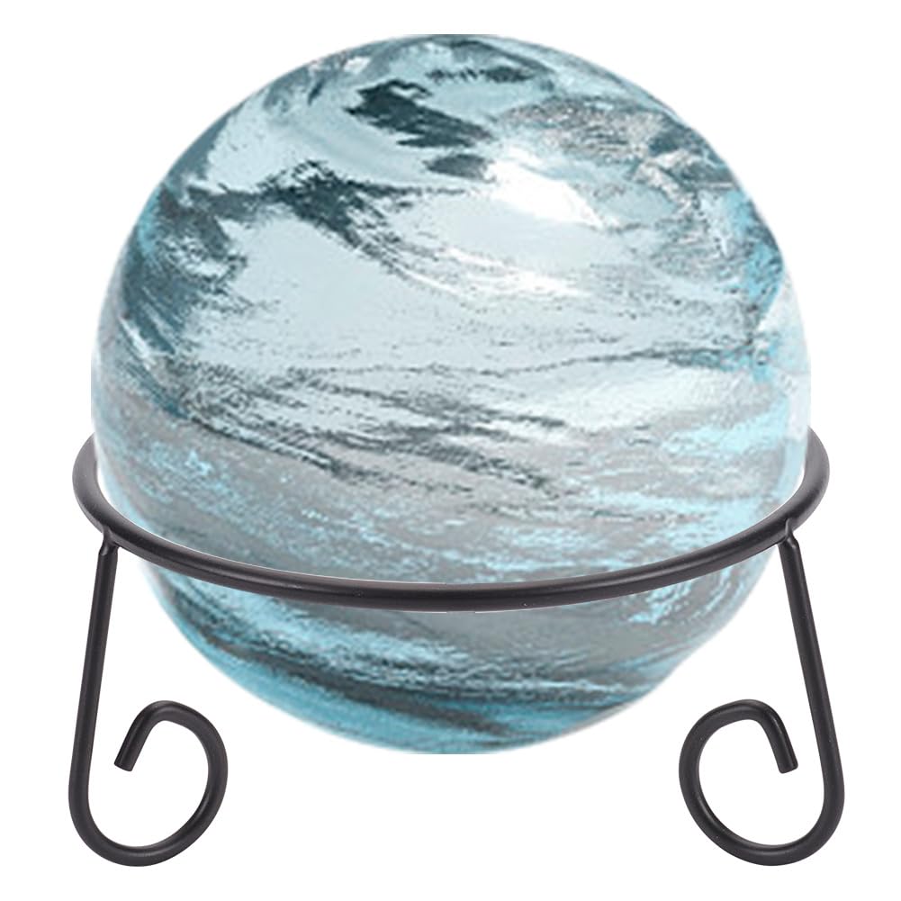DELORIGIN Christmas Crystal Ball Display Stand, Black Iron Ball Stand Gazing Globe Stand Crystal Sphere Display Holder for Collections Figurines Gemstones Home Office Decor, Diameter: 5.7 inch
