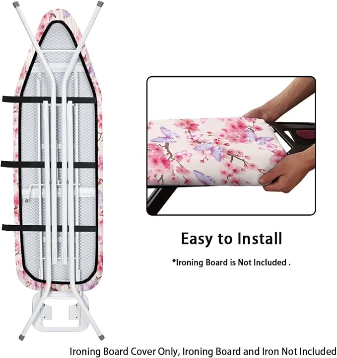 Butterfly Cherry Blossoms Pattern Ironing Board Cover 15x54 Inch Standard