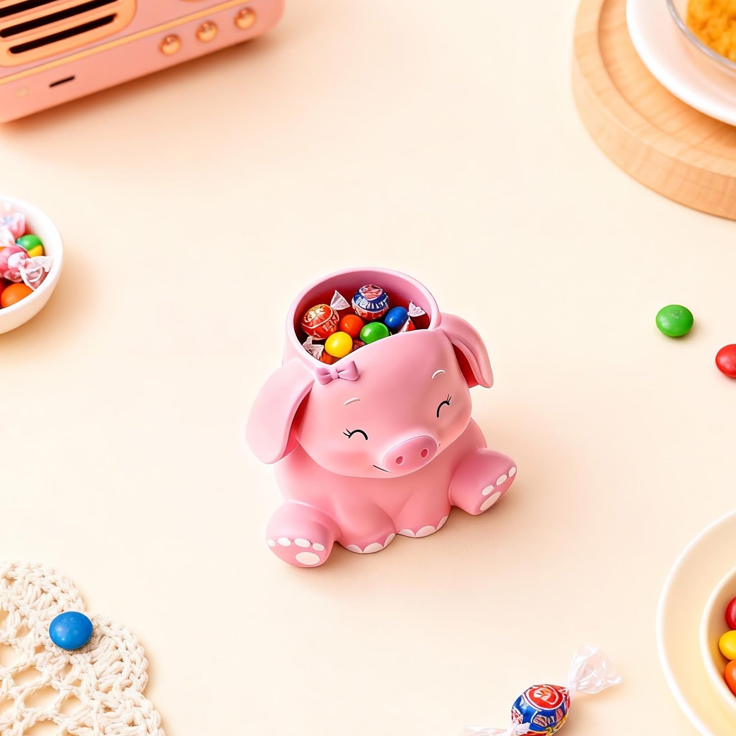 Pink Piggy Candle Jar Resin Mold, Animal Epoxy Resin Casting Silicone Mold for Craft DIY Planter Jewelry Pen Holder Flower Pot Container Mould, Perfect for Decoration Birthday Gift Garden Home