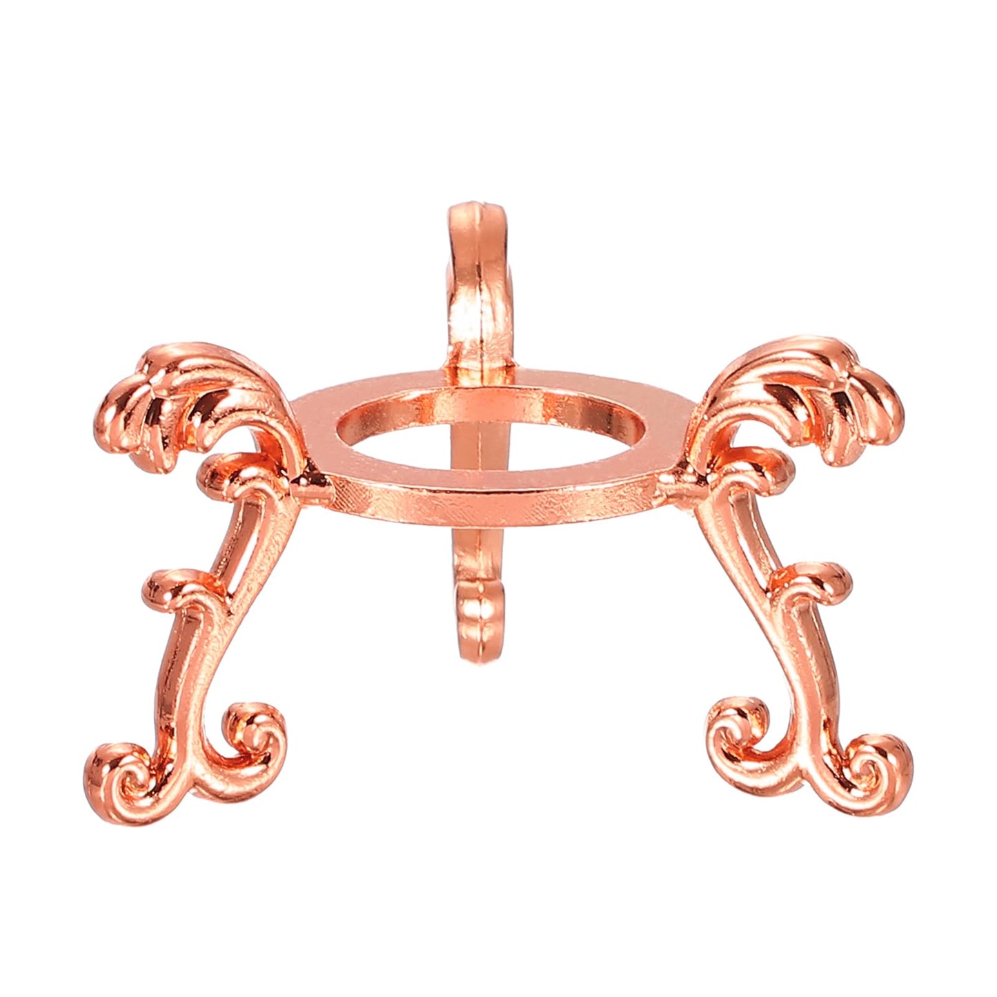 PATIKIL 3 Pcs Crystal Ball Display Bases, 1.97'' Crystal Diamond Paperweight Art Engraving Sphere Stand for Glass Ball Home Office Desk Shelf, Rose Gold