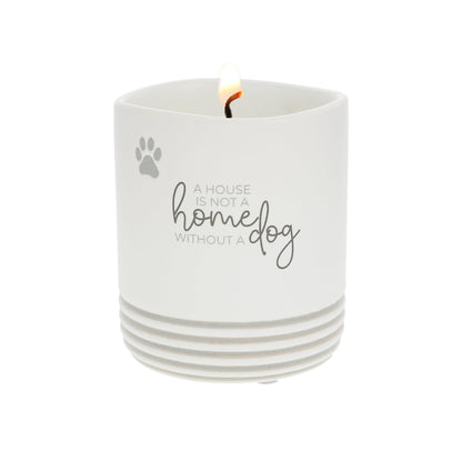Pavilion Gift Company - Not A Home Without A Dog - 10 oz Wax Reveal Secret Surprise Message Single-Wick Jasmine Scented Candle Mom Dad Pet Parent Housewarming Gift Animal Lover Adoption Rescue Present