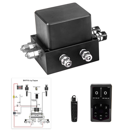 Air Management Top Grade 4-Valve Air Suspension System kit, Electronic Controll System/wireless remote control/pneumatic/airlift 3-Stages Memory ﻿