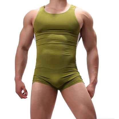 YOOBNG Men's Tank Top One Piece Wrestling Singlet Bodysuit Jumpsuit Leotard Activewear