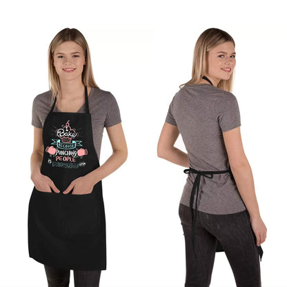 Saukore Funny Baking Aprons for Women Men, Cute Baking Gifts for Bakers, Kitchen Cooking Aprons with 2 Pockets, Birthday Thanksgiving Christmas Apron Gift for Wife Mom Sister Daughter Grandma