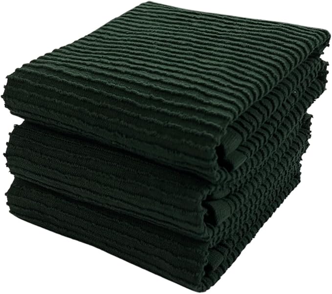 Serafina Home Dark Green Kitchen Hand Dish Towels: 100% Cotton Cloth Soft