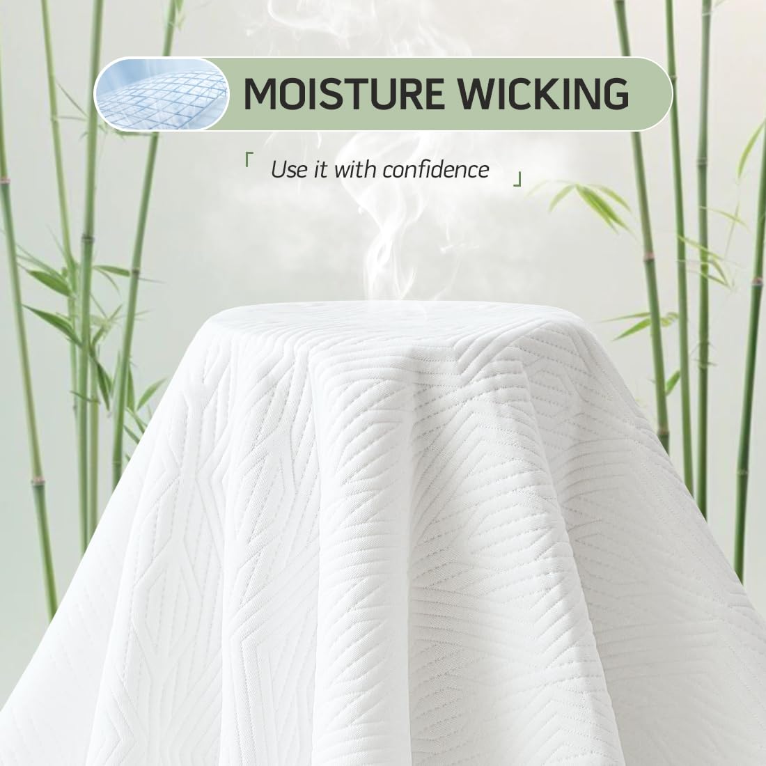 Premium Jacquard 100% Waterproof Twin Mattress Protector, Noiseless, Anti - Slip, Breathable Bed Cover, Rayon from Bambo, Quilted, Mattress Pad Sheet, Deep Pocket 8"-21"
