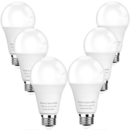 4-Pack Dusk to Dawn LED Light Bulbs, 75W Equivalent, Daylight 5000K 1,100LM, Automatic On/Off Outdoor Light, E26 A19 10W Bright Porch Light Bulbs, for Indoor/Outdoor Yard Patio Garage Garden
