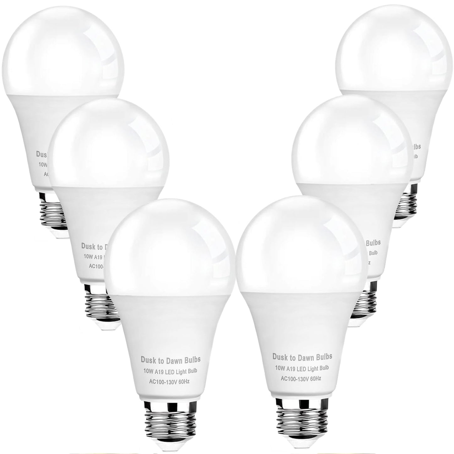 4-Pack Dusk to Dawn LED Light Bulbs, 75W Equivalent, Daylight 5000K 1,100LM, Automatic On/Off Outdoor Light, E26 A19 10W Bright Porch Light Bulbs, for Indoor/Outdoor Yard Patio Garage Garden