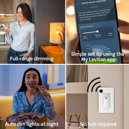 Leviton Decora Smart Switch, Wi-Fi 2nd Gen, Neutral Wire Required, Works with Matter, My Leviton, Alexa, Google Assistant, Apple Home/Siri & Wired or Wire-Free 3-Way, D215S-1RW, White