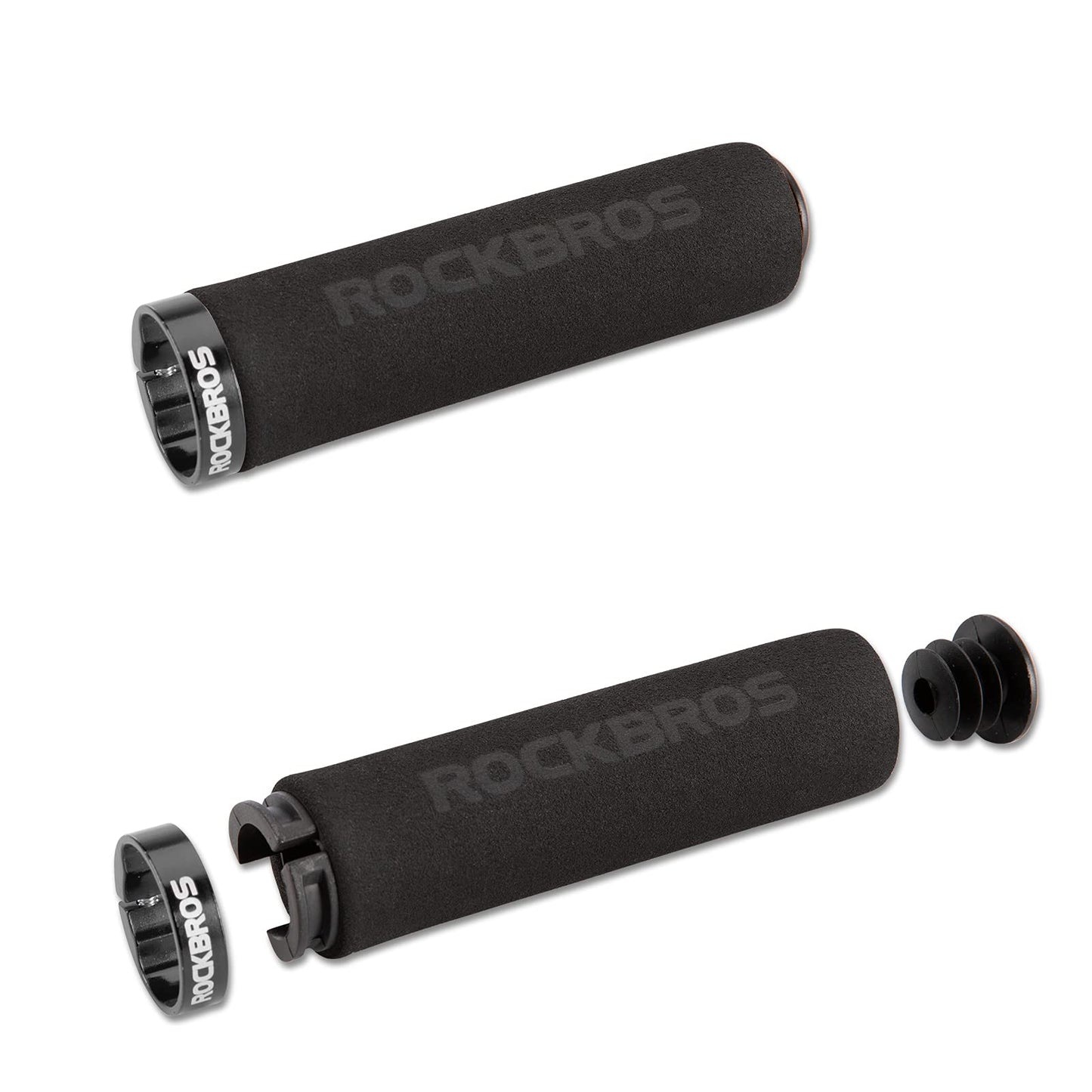 ROCKBROS Bike Grips Foam Single Lock on Bicycle Handle Bar Soft Non-Slip Bike Handle Grips Replacement for BMX Mountain MTB Beach Cruiser Scooter Folding Bike Hand Grip Comfortable Ergonomic