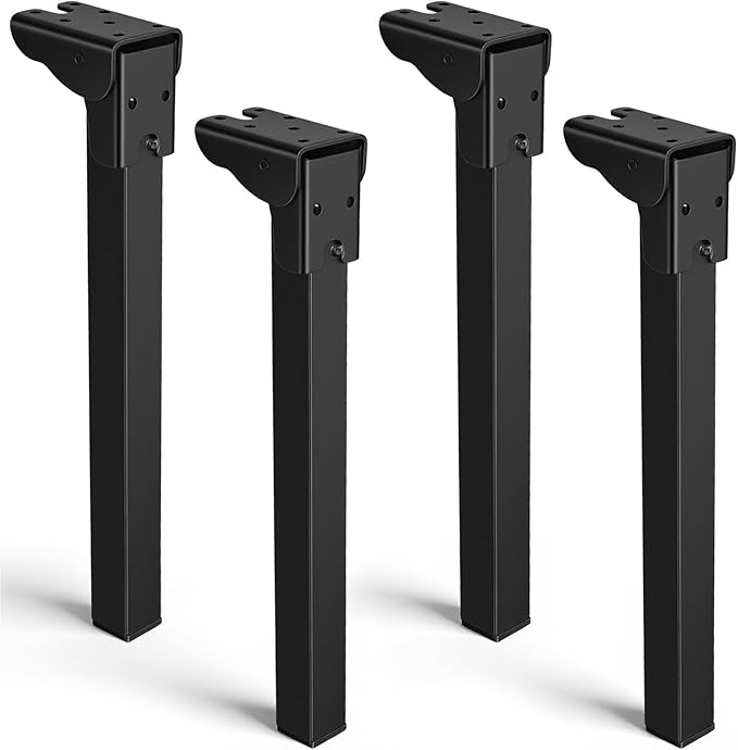 4 Pack 12" Folding Table Legs, Heavy Duty Metal Furniture Legs 12" Adjustable