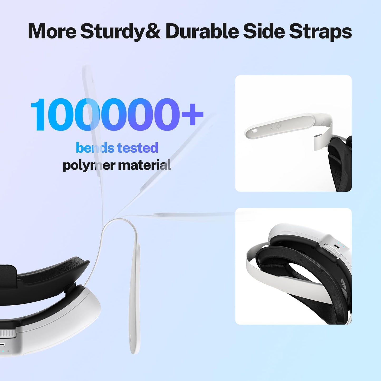 YOGES 10000mAh Battery Head Strap Compatible with Meta Quest 3S & Quest 3, Detachable Magnetic Battery, Rechargeable Headstrap to Extend Playtime for VR Headset Compatible with Meta Quest 3S