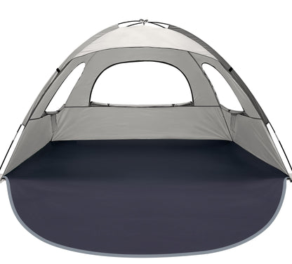 WhiteFang Beach Tent Anti-UV Portable Sun Shade Shelter for 3 Person, Extendable Floor with 3 Ventilating Mesh Windows Plus Carrying Bag, Stakes and Guy Lines (Baby's Breath)