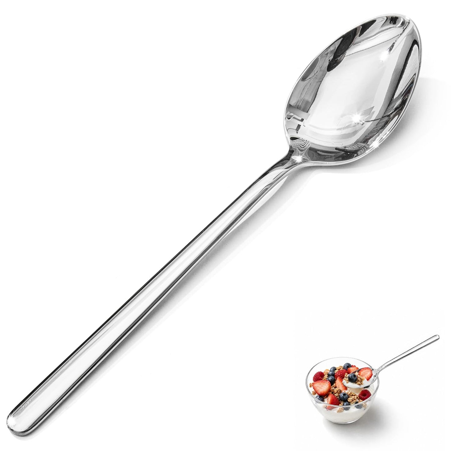 KINGSTONE 6.9-Inch Teaspoons, 24-Piece 18/10 Stainless Steel Tea Spoons, Mirror Finish Small Dessert Spoons, Dishwasher Safe for Home and Restaurant