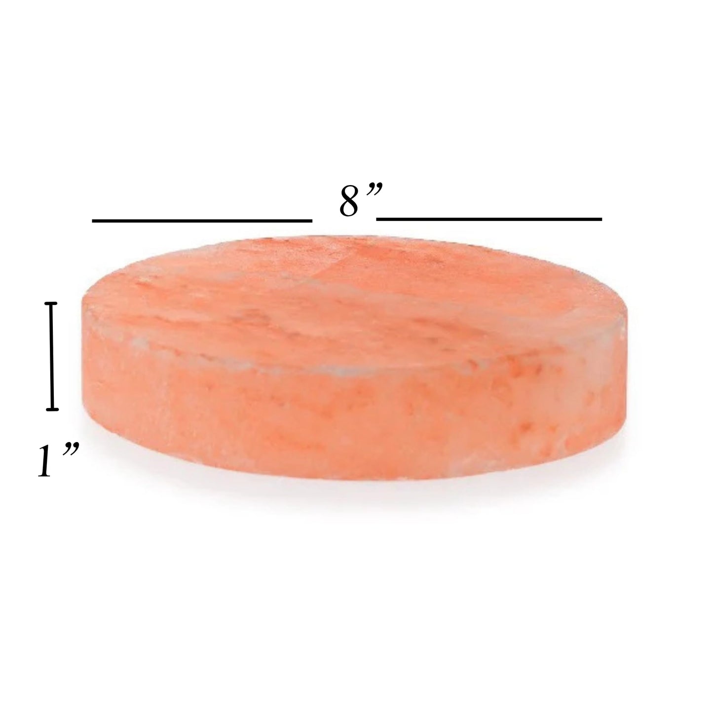 Himalayan Pink Salt Cooking Block, 8 inch Round, 1 inch Thick, 3.3 lbs, for Grilling and Serving