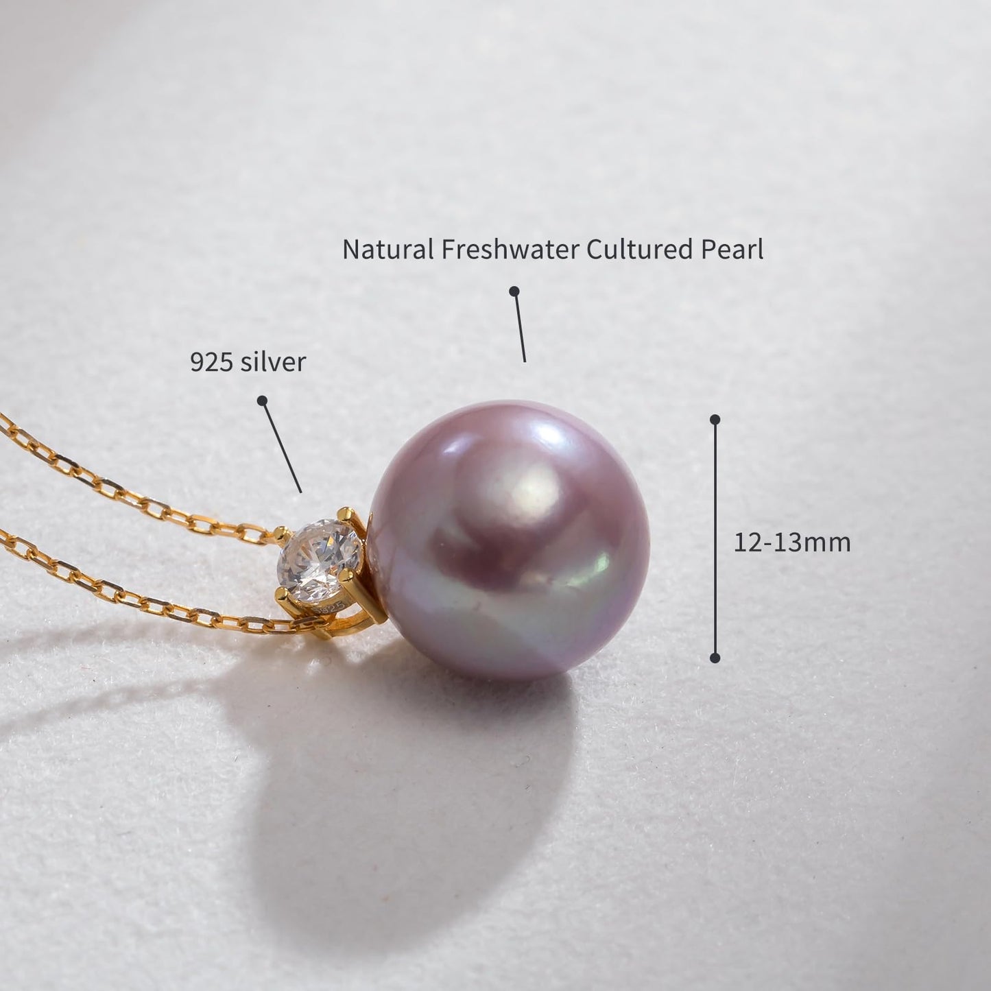 Nacréliser Elegant 12-13mm Purple Freshwater Pearl Necklace - Exquisite Women's Birthday Gifts, Gift for Women, and Jewelry Present for Wife or Mom