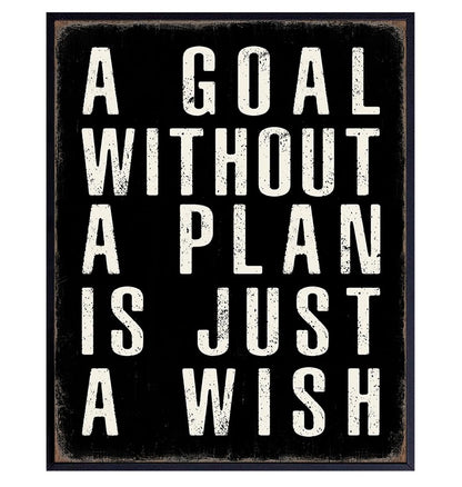 Motivational Wall Art & Decor - Inspirational Quotes Wall Art - Positive Quotes Wall Decor - Success Saying - Home Office Decor - Motivational poster for Men Women Entrepreneur Yellowbird Art & Design