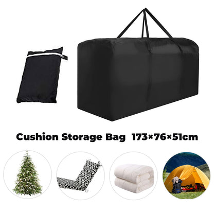 Patio Waterproof Extra Large Protective Zippered Outdoor Cushion Furniture Storage Bag with Handles, 68in L x 30in W x 20in H (1 Pack)
