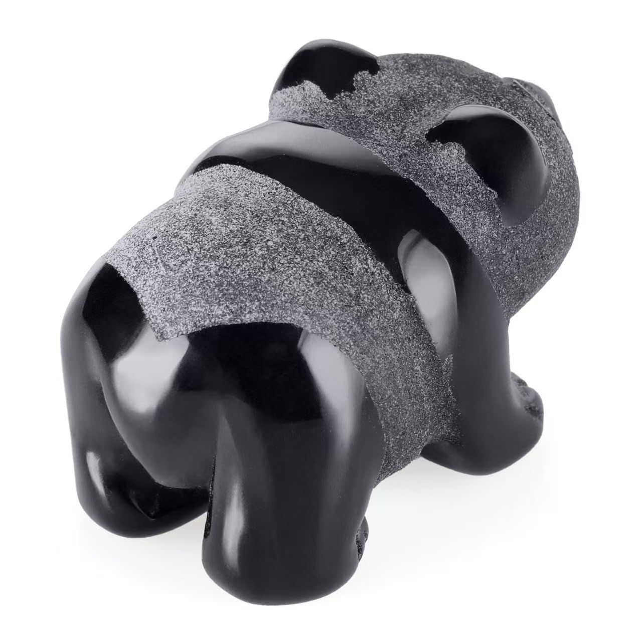 Bosfante 2" Obsidian Panda Figurine for Harmony& Resilient Gentleness,Panda Bear for Quiet Power of Nature,Panda Decor for Homes&Offices