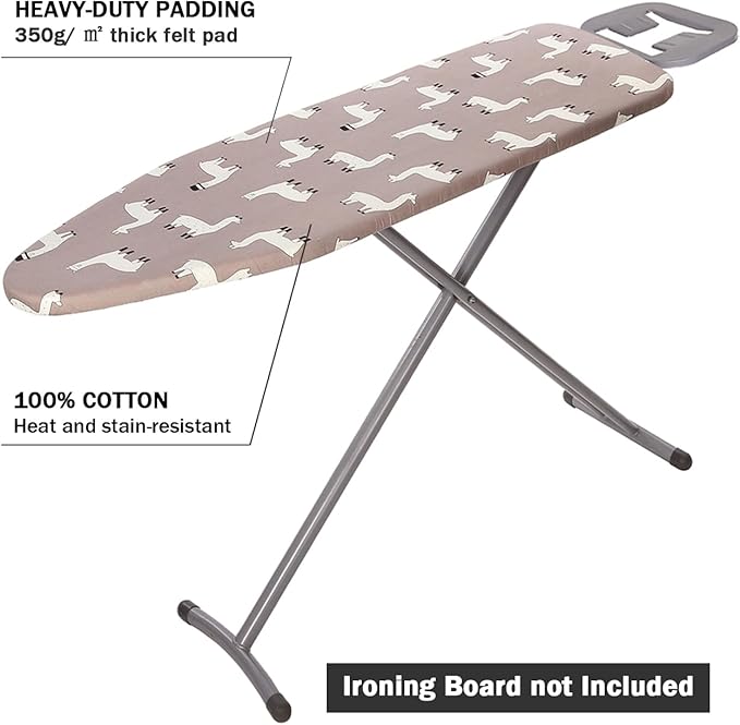 Ironing Board Cover and Pad Standard Size 15" x 54", 3 Pairs of Hook and Loop