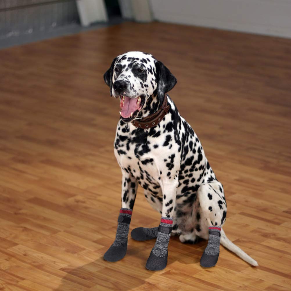 Mihachi Dog Socks Winter Paw Protectors Silicone Sole Anti-Slip Waterproof Boots,L