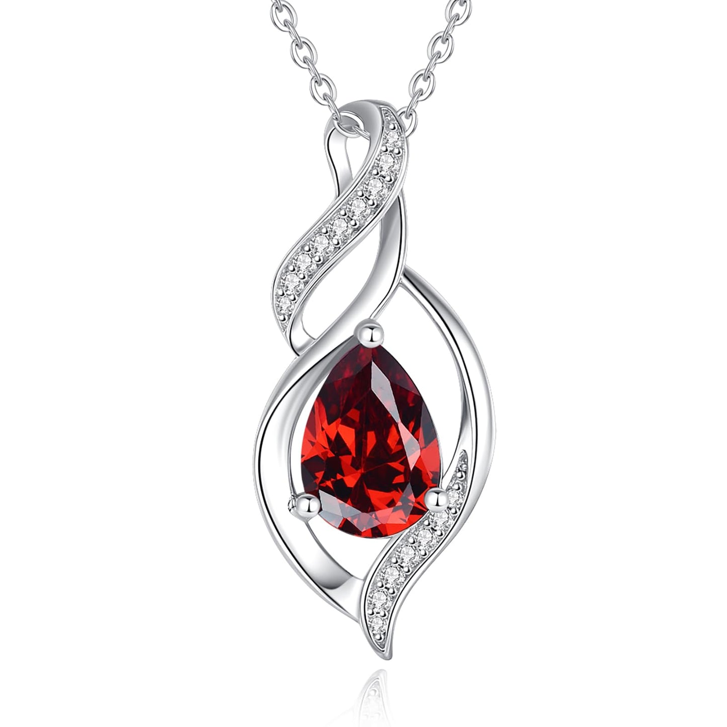 FANCIME 14K Gold Plated December Birthstone Necklace for Women Blue Topaz Teardrop Necklace Sterling Silver Infinity Love Birthday Gifts for Women, 16"+2" Inches