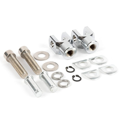 PSLER Rear Passenger Foot Pegs Support Mount Motorcycle Footrest Clevis Kits for Softail FXST Low Rider Sport Glide Dyna FXR FX, Chrome