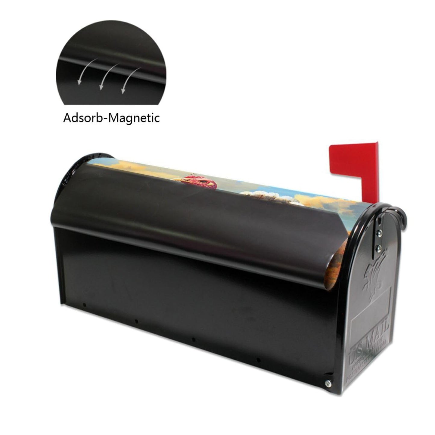 ALAZA Thanksgiving Turkey Pumpkin Field Magnetic Mailbox Cover MailWraps Garden Yard Home Decor for Outside Standard Size-18"x 20.8"